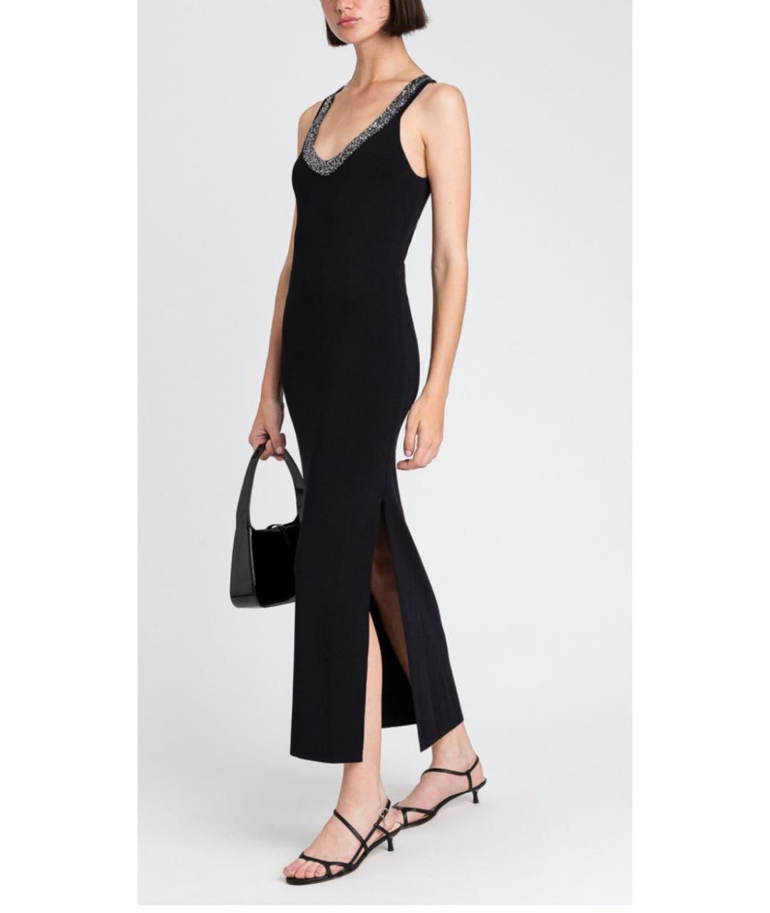 TWIN-SET Черное вискозное коктейльное платье, фото 5