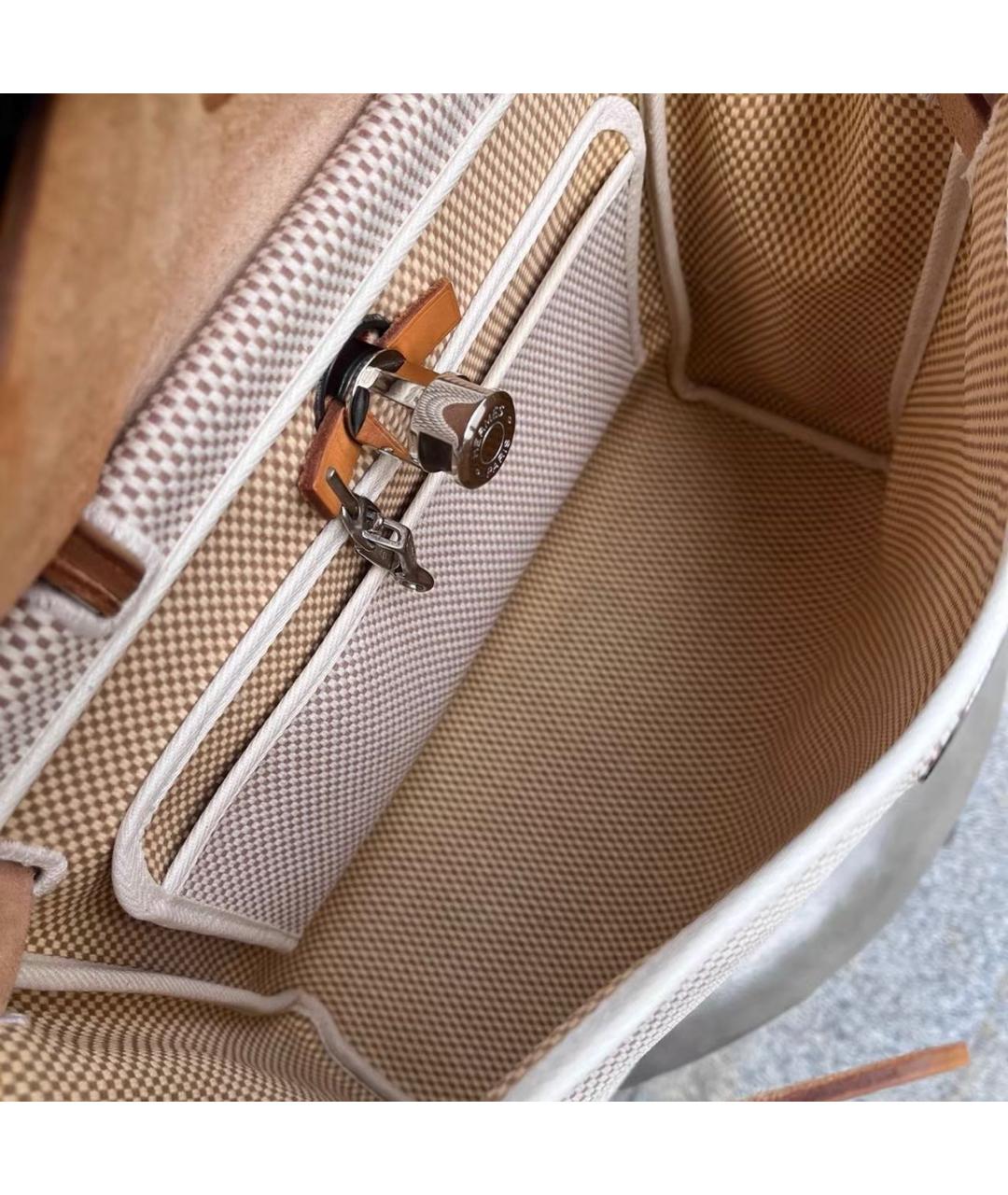 HERMES Коричневая тканевая сумка через плечо, фото 3