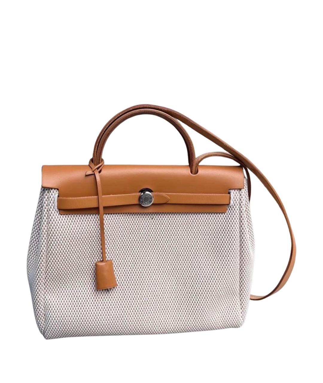 HERMES Коричневая тканевая сумка через плечо, фото 1