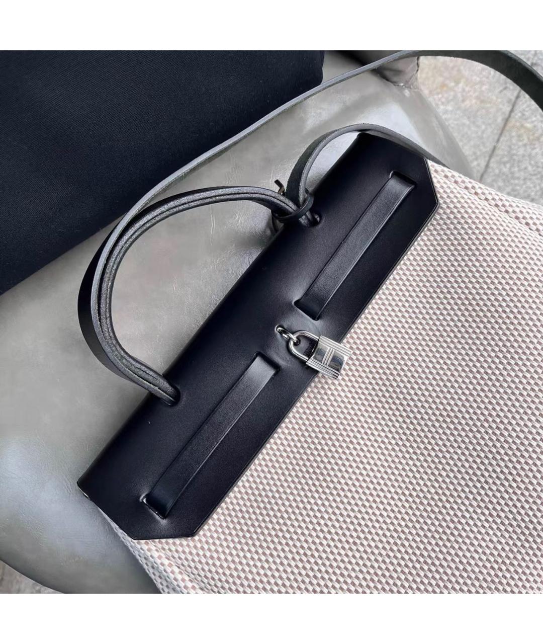 HERMES Черная тканевая сумка через плечо, фото 4