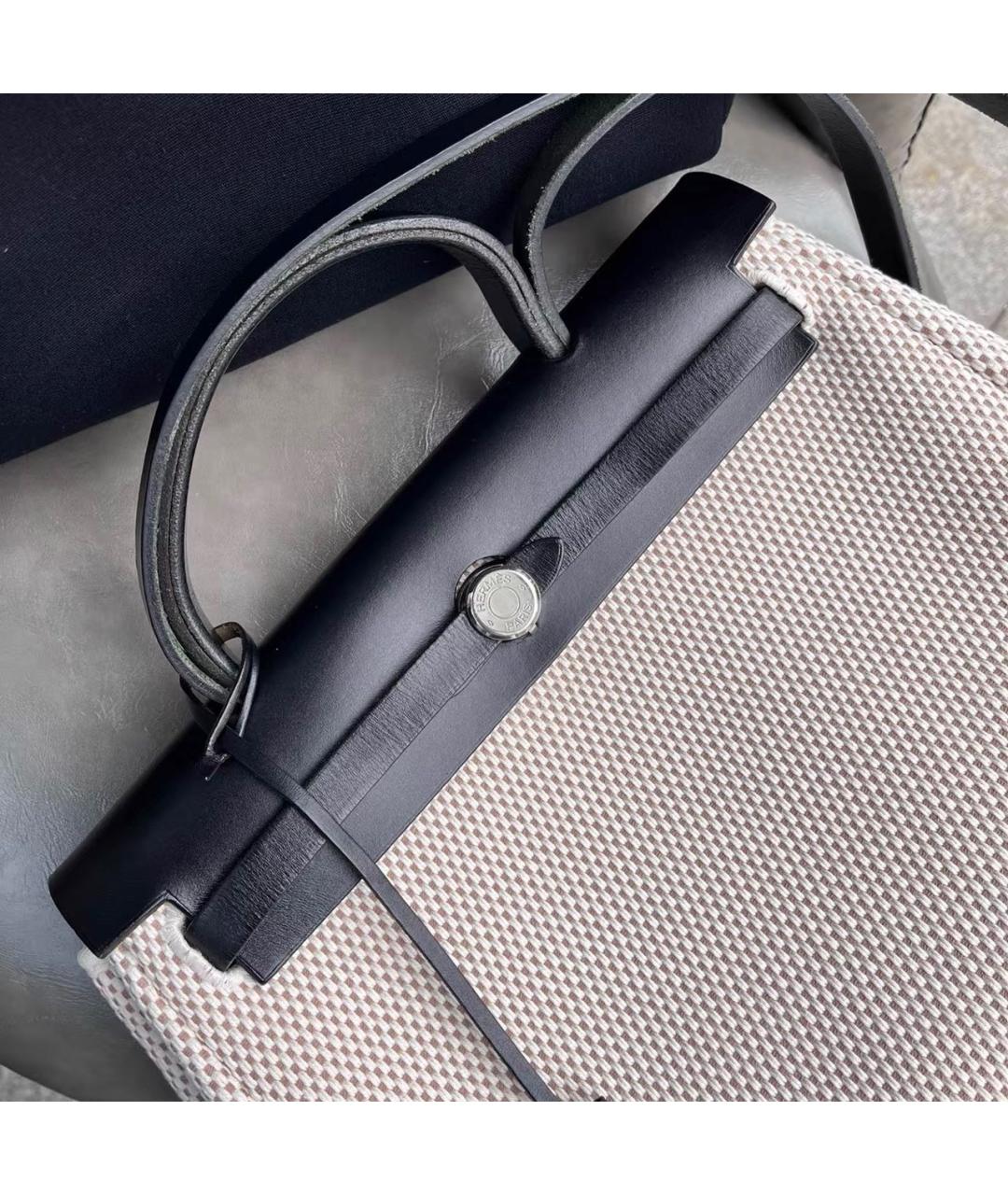 HERMES Черная тканевая сумка через плечо, фото 5