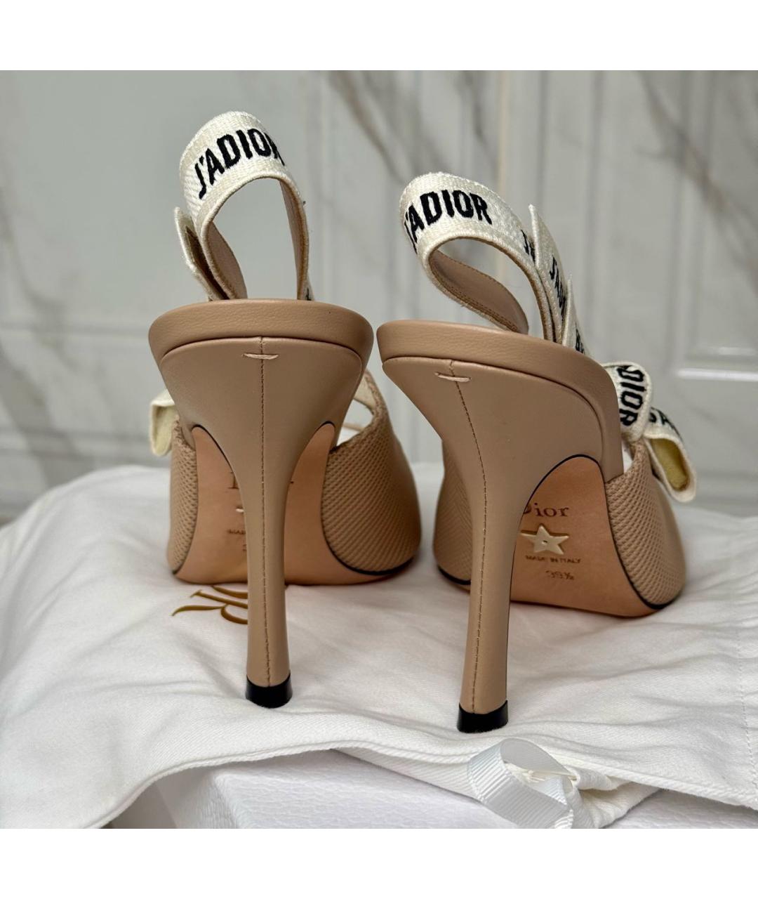 CHRISTIAN DIOR Бежевые кожаные туфли, фото 5