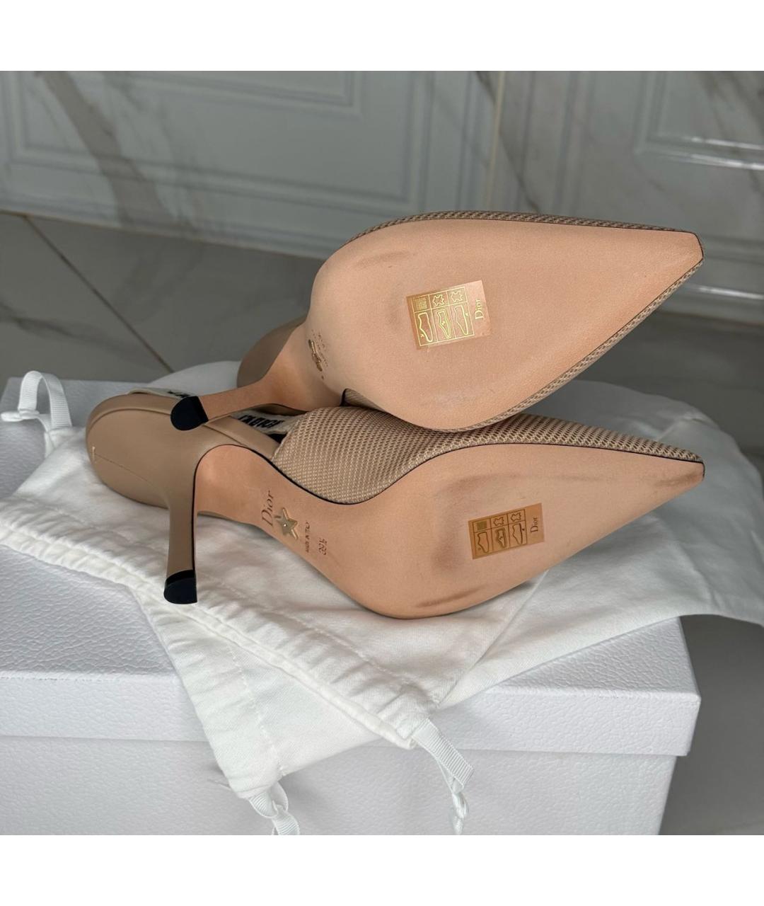 CHRISTIAN DIOR Бежевые кожаные туфли, фото 6