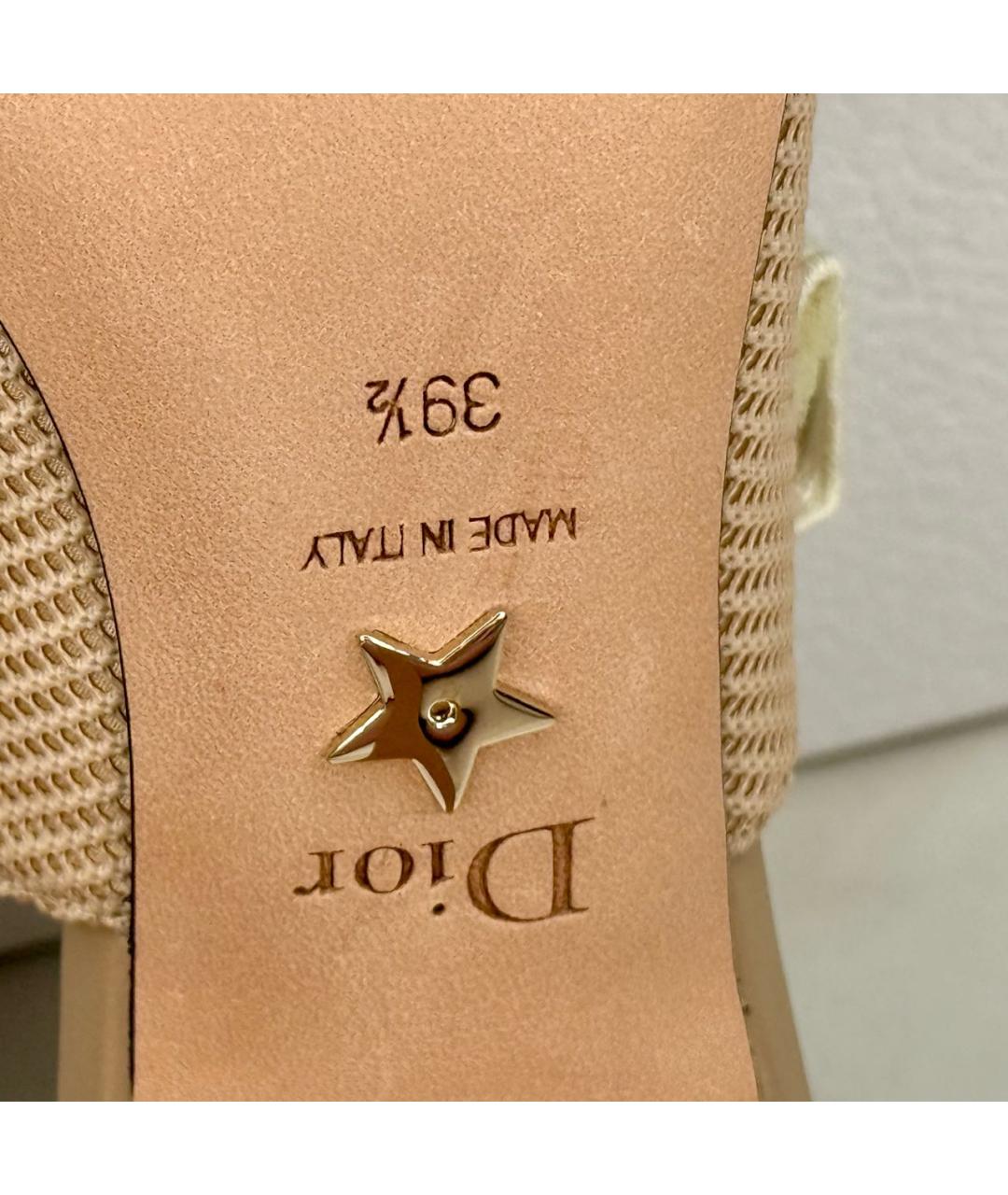 CHRISTIAN DIOR Бежевые кожаные туфли, фото 7