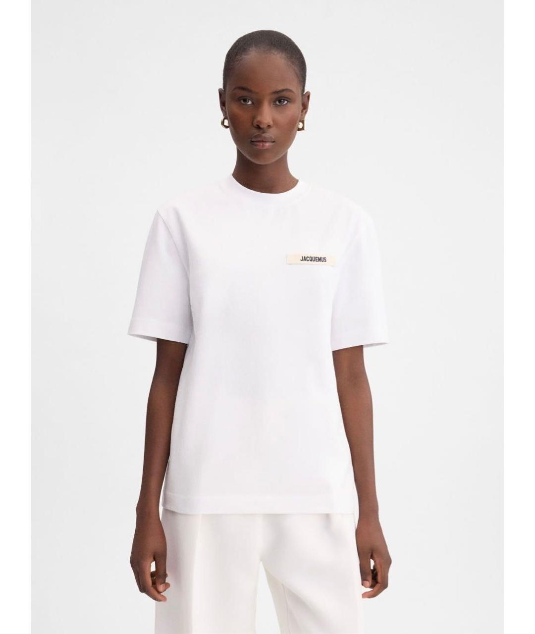 JACQUEMUS Белая хлопковая футболка, фото 7