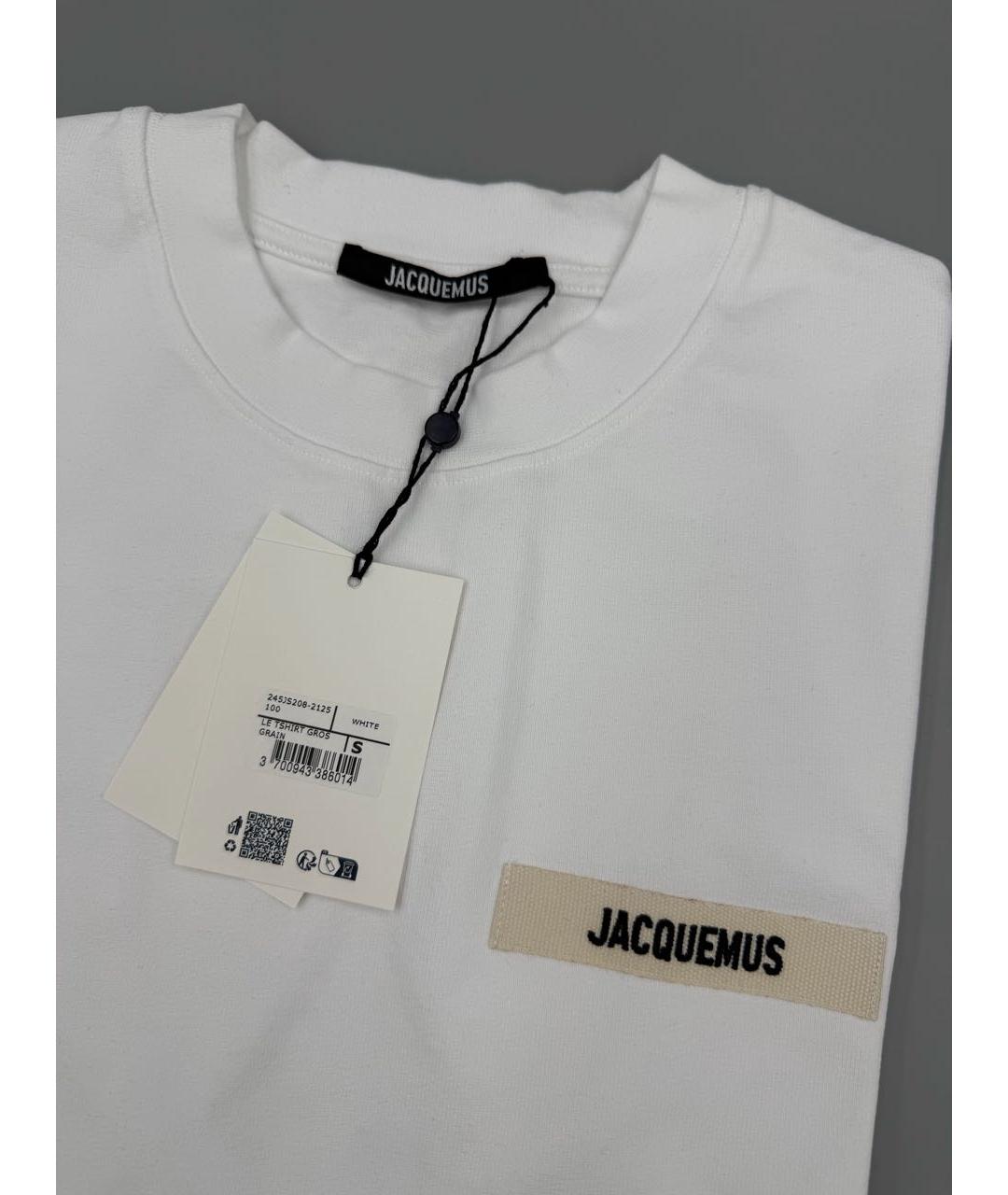 JACQUEMUS Белая хлопковая футболка, фото 3