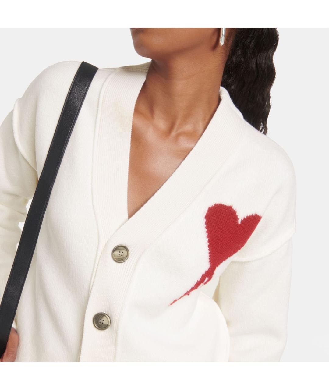 Ami Paris Белый шерстяной джемпер / свитер, фото 4