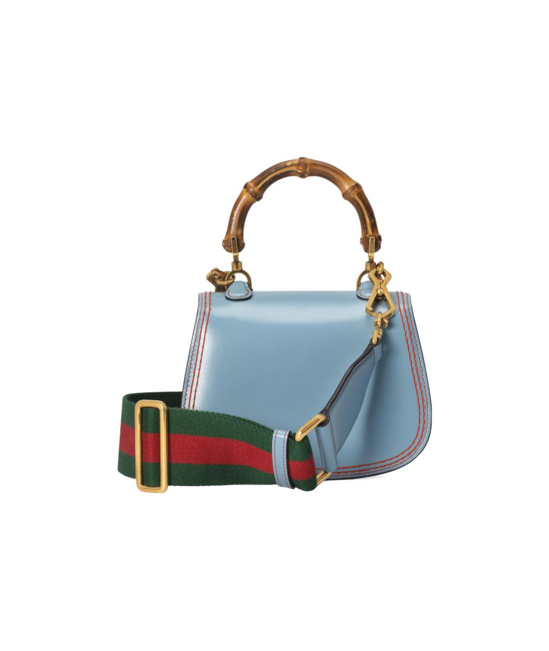 GUCCI Голубая кожаная сумка через плечо, фото 4