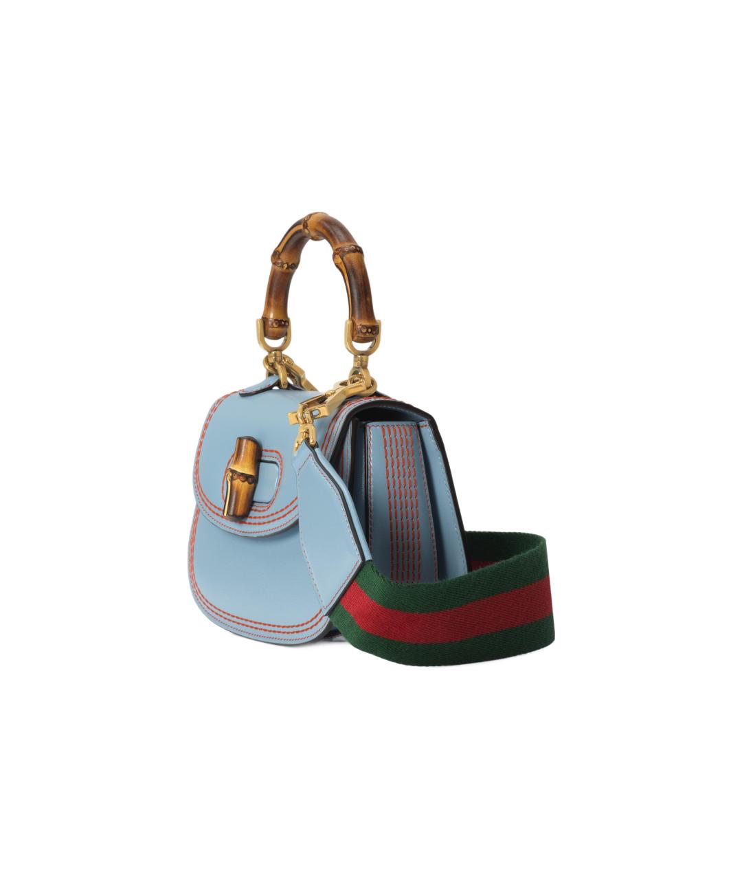 GUCCI Голубая кожаная сумка через плечо, фото 2