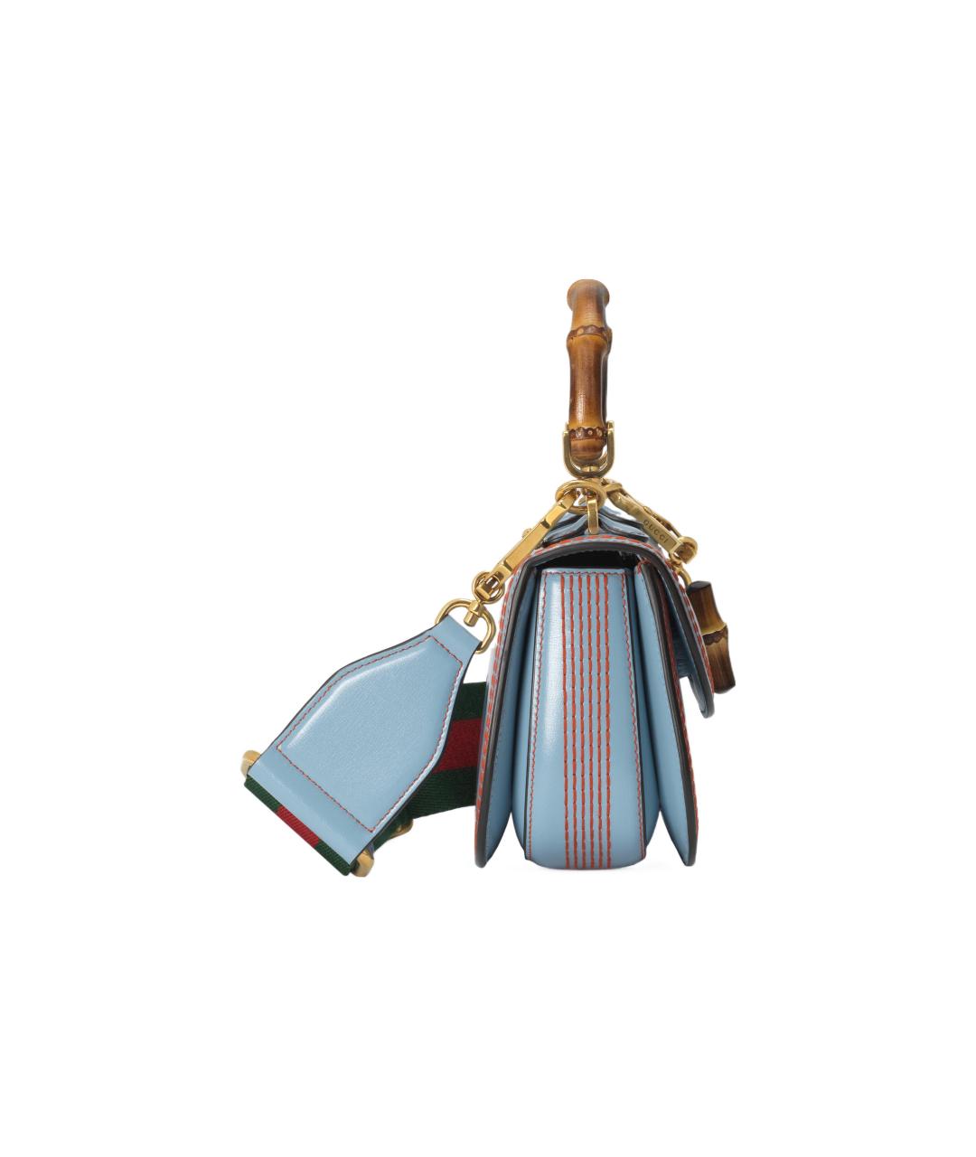 GUCCI Голубая кожаная сумка через плечо, фото 5