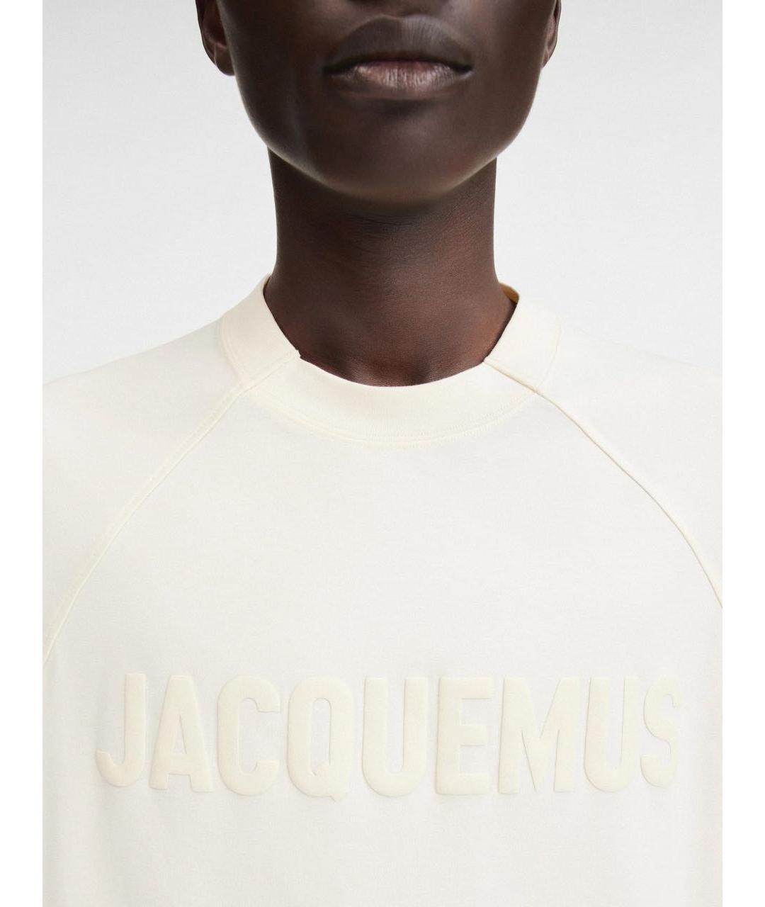 JACQUEMUS Бежевая хлопковая футболка, фото 8