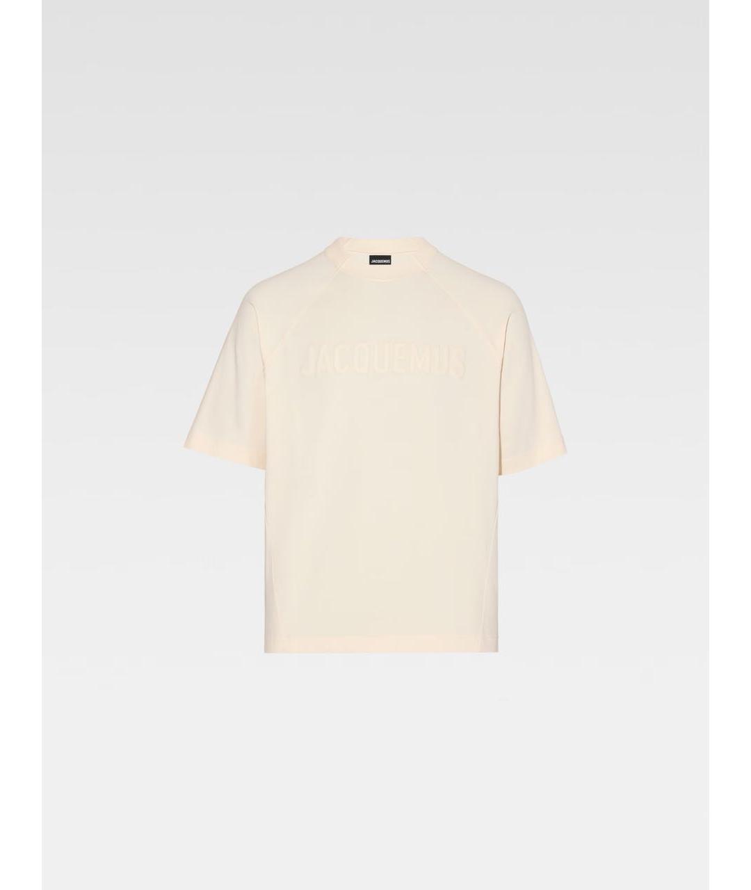 JACQUEMUS Бежевая хлопковая футболка, фото 9