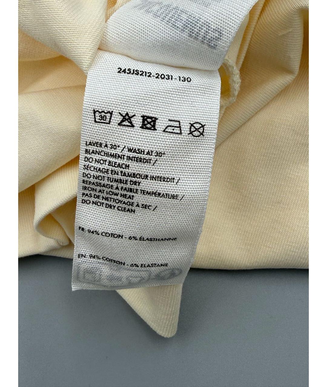 JACQUEMUS Бежевая хлопковая футболка, фото 6
