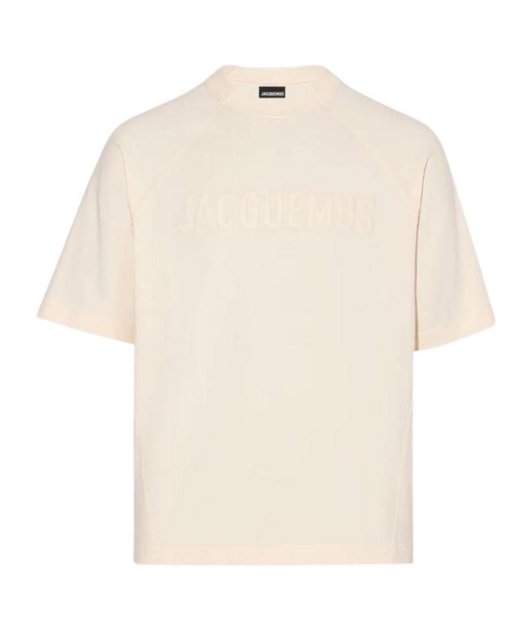 JACQUEMUS Бежевая хлопковая футболка, фото 1
