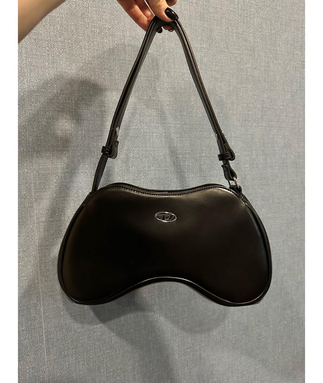 DIESEL Черная сумка с короткими ручками из искусственной кожи, фото 5