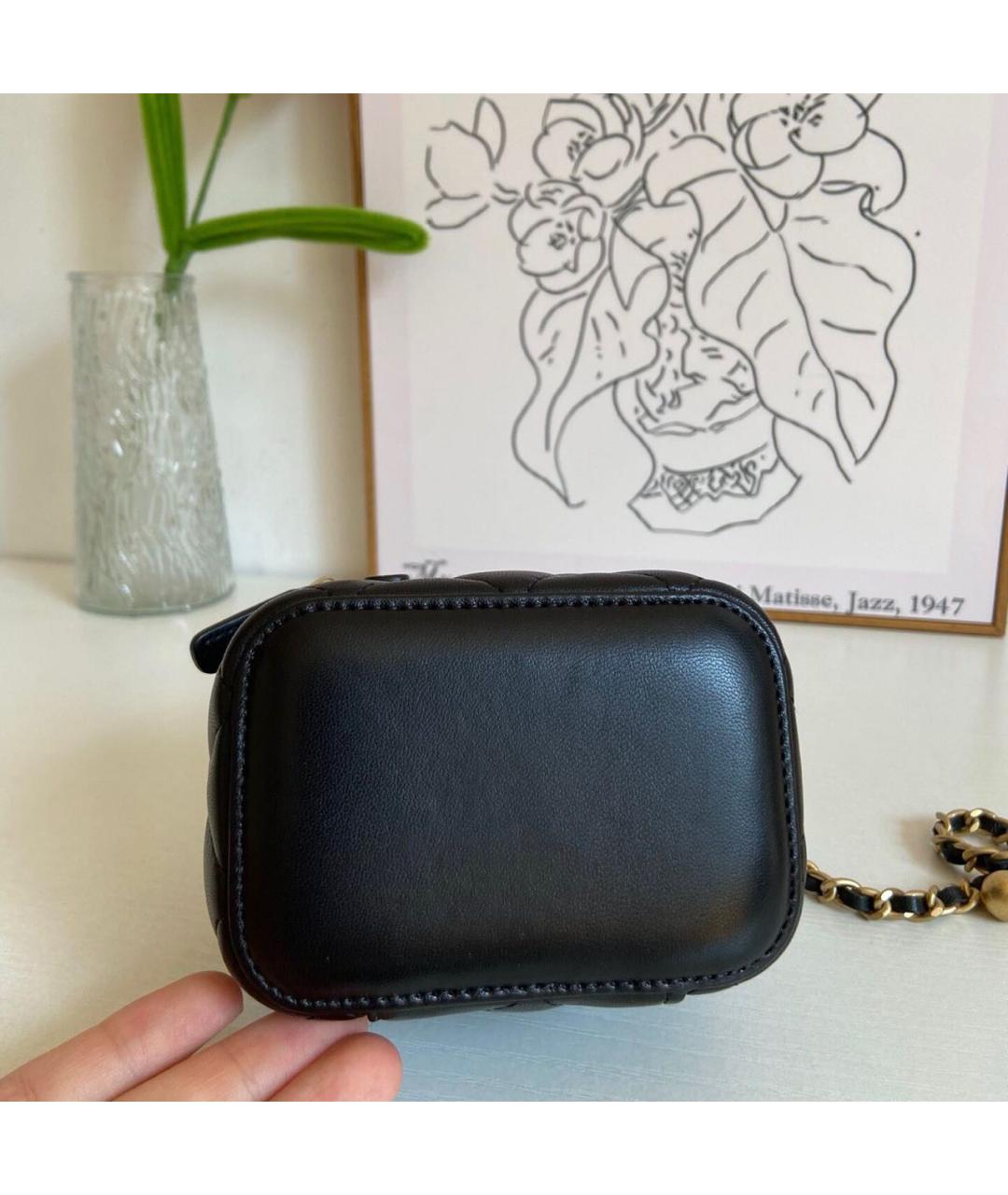 CHANEL Черная кожаная сумка через плечо, фото 5