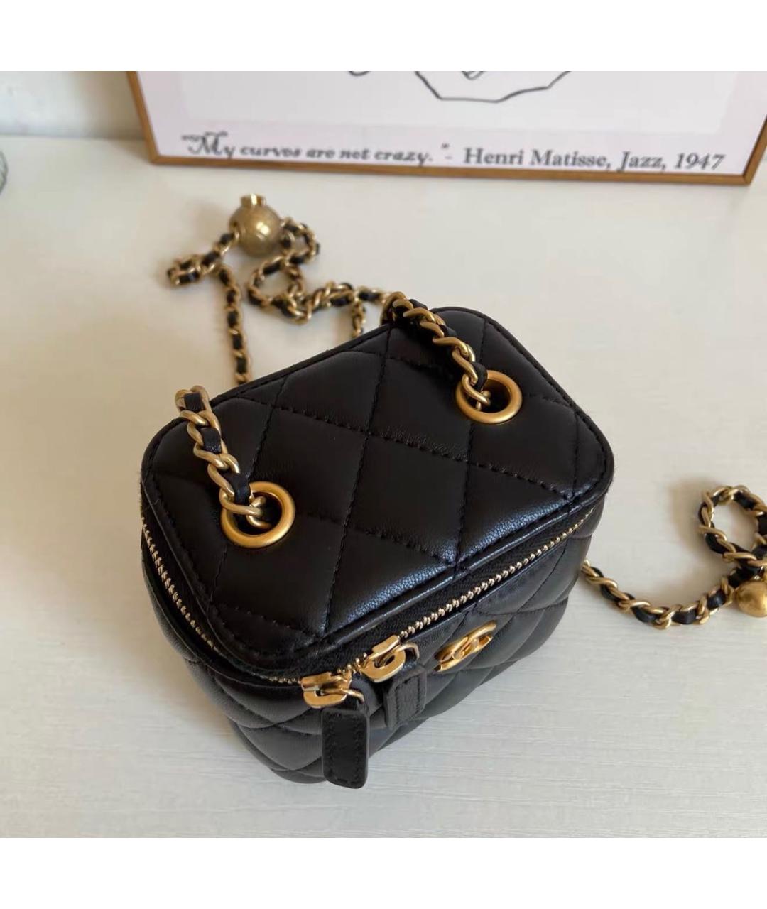 CHANEL Черная кожаная сумка через плечо, фото 6