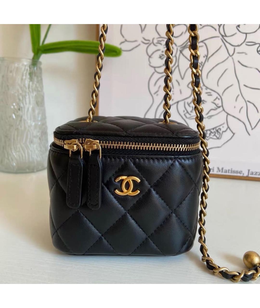 CHANEL Черная кожаная сумка через плечо, фото 9