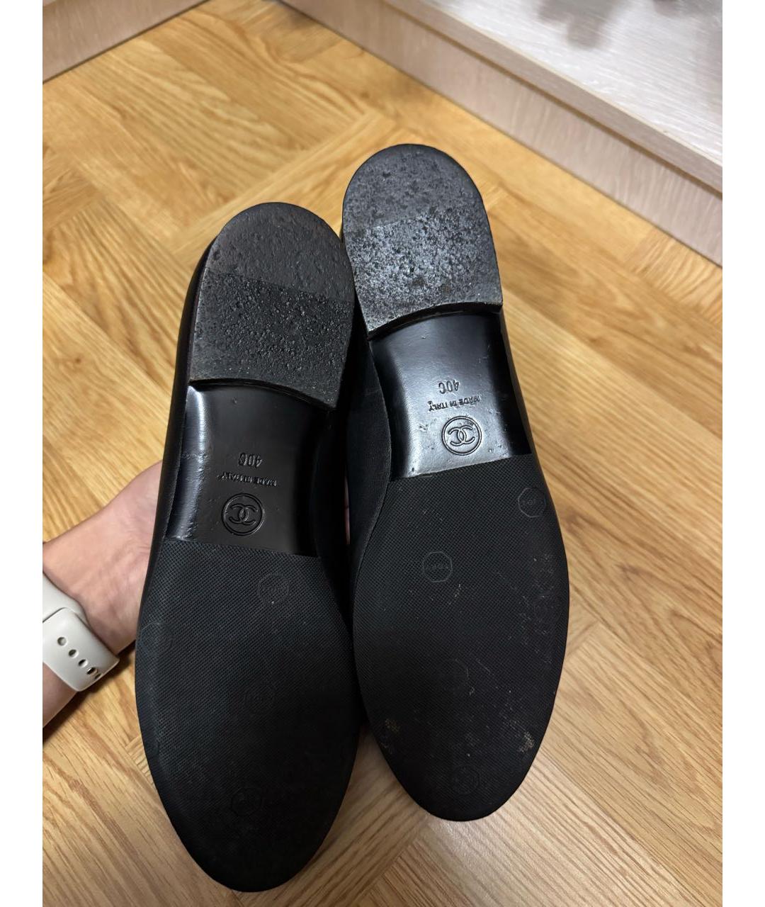 CHANEL Черные кожаные балетки, фото 8