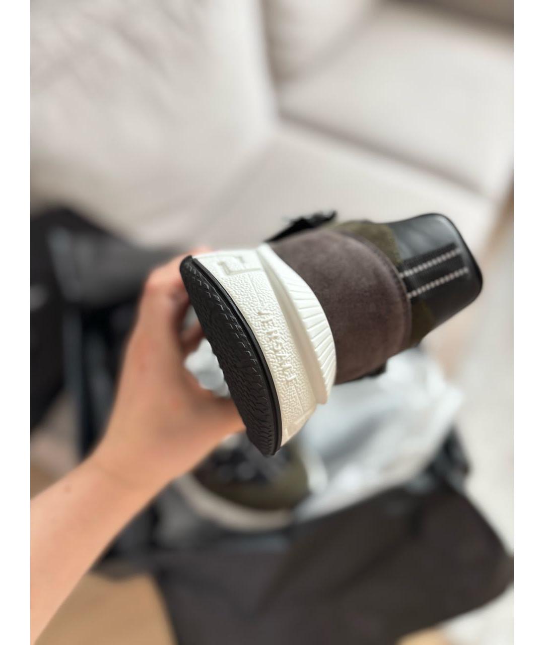 VERSACE Черные замшевые низкие кроссовки / кеды, фото 6