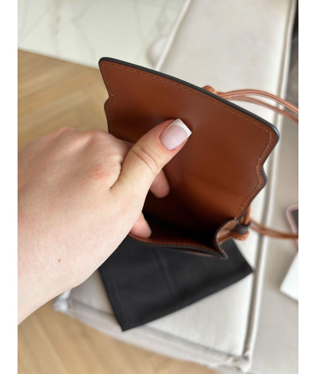 CELINE Коричневая кожаная сумка через плечо, фото 8