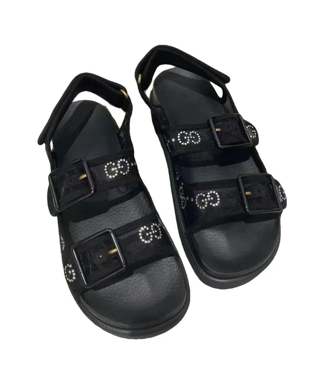 GUCCI Черные сандалии, фото 2