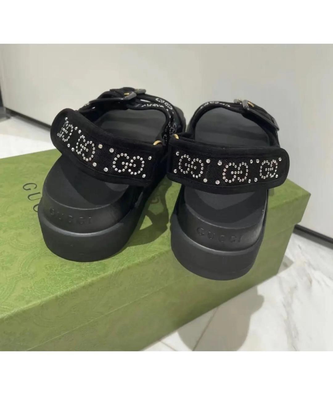 GUCCI Черные сандалии, фото 4