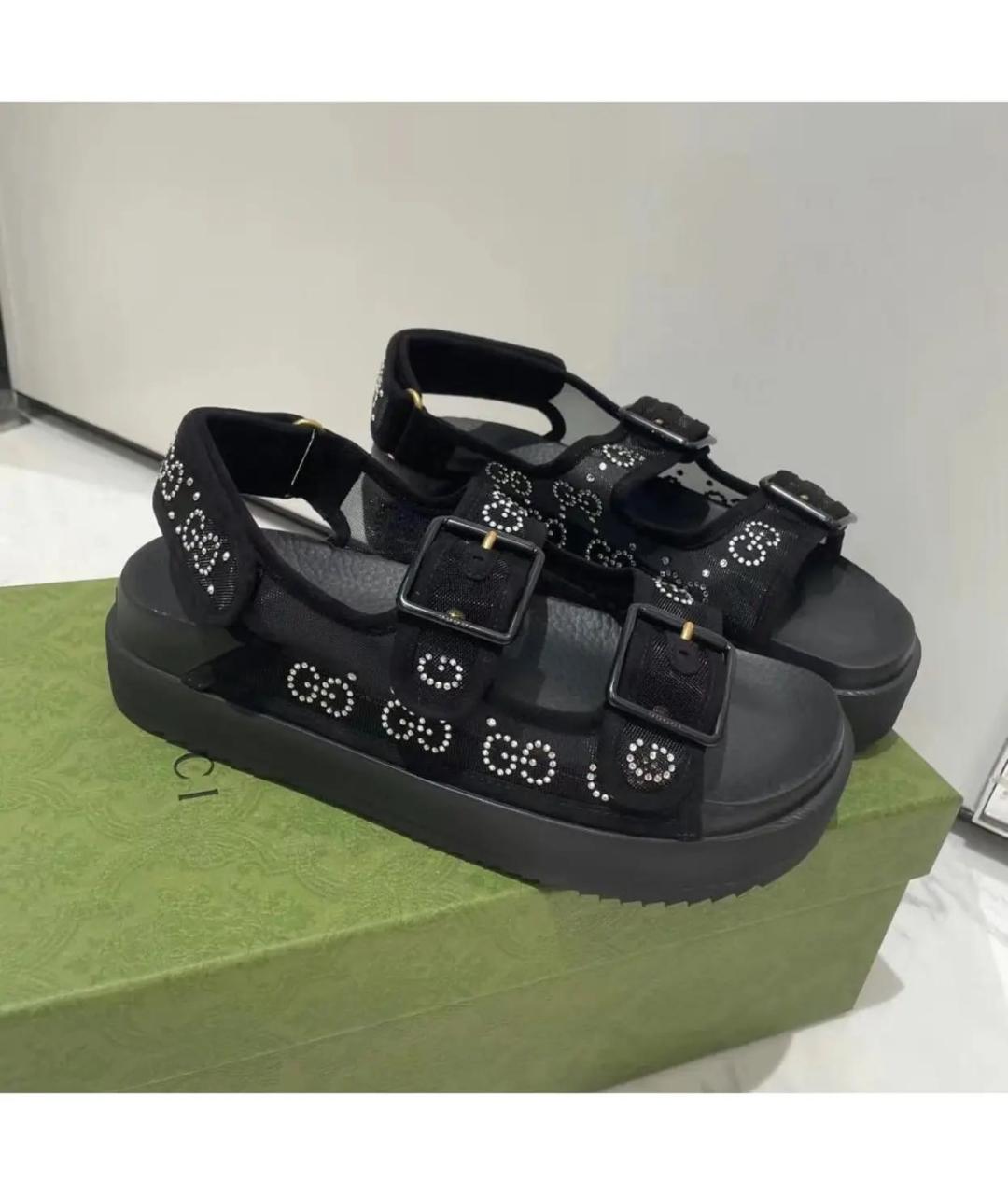 GUCCI Черные сандалии, фото 3