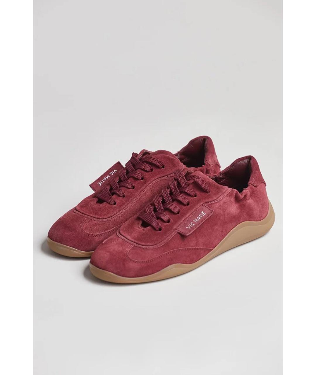 VIC MATIE Бордовые замшевые кеды, фото 2