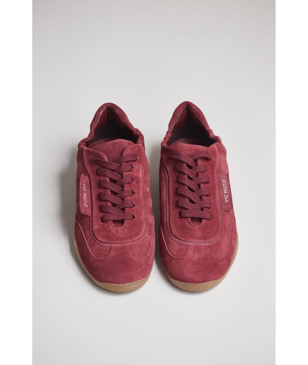 VIC MATIE Бордовые замшевые кеды, фото 3