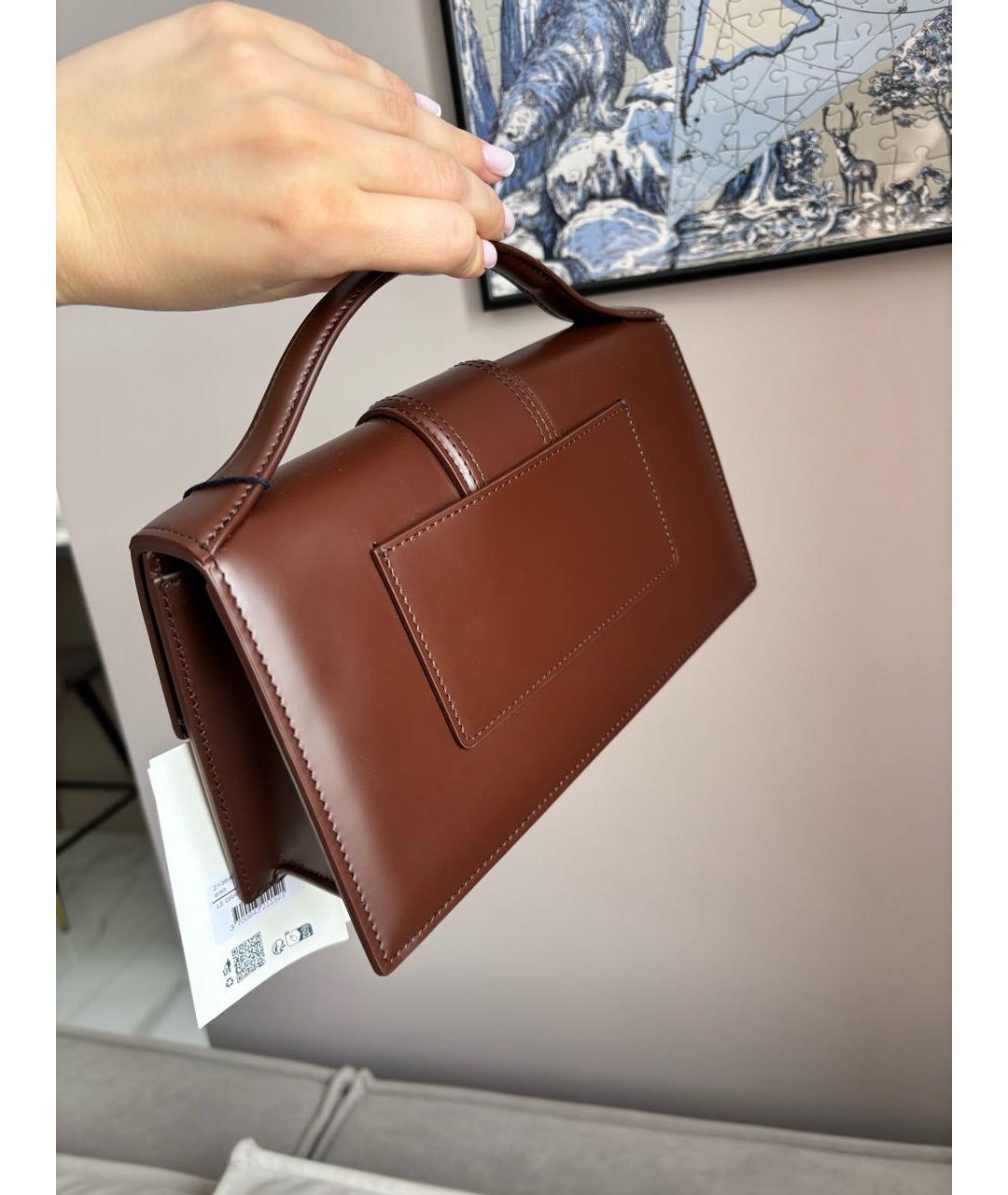 JACQUEMUS Коричневая кожаная сумка через плечо, фото 6