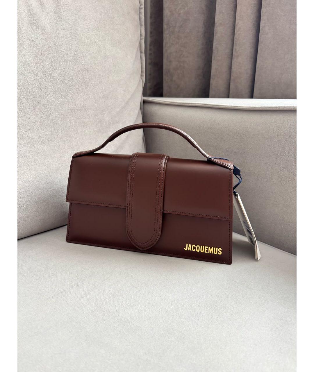 JACQUEMUS Коричневая кожаная сумка через плечо, фото 2