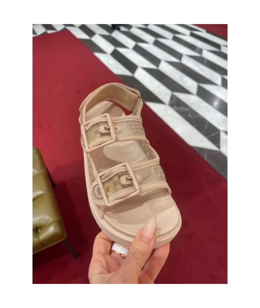 GUCCI Бежевые сандалии, фото 8