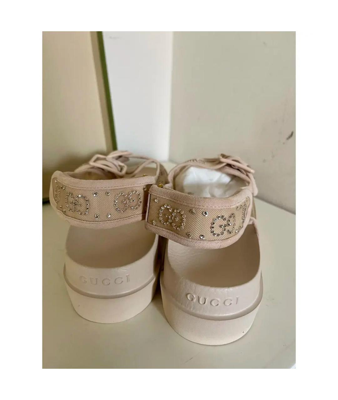GUCCI Бежевые сандалии, фото 6