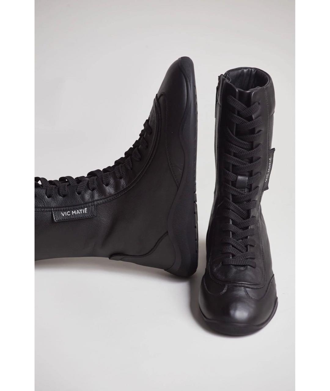 VIC MATIE Черные кожаные ботинки, фото 5