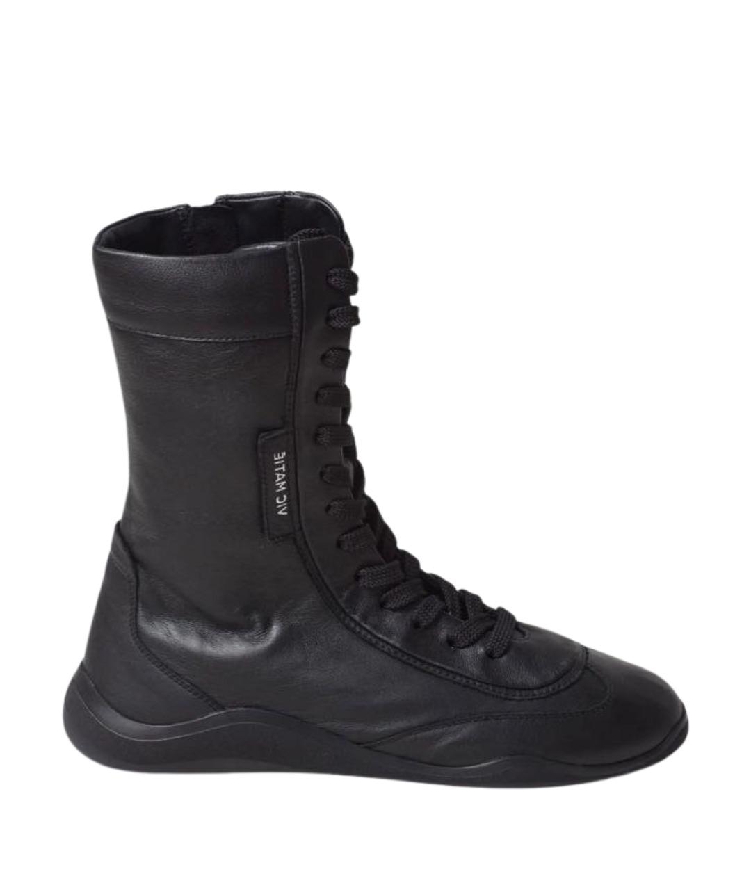 VIC MATIE Черные кожаные ботинки, фото 1