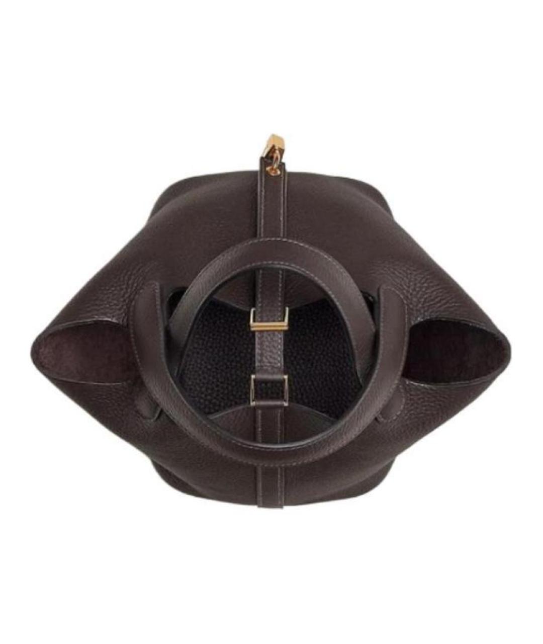 HERMES Коричневая кожаная сумка через плечо, фото 4