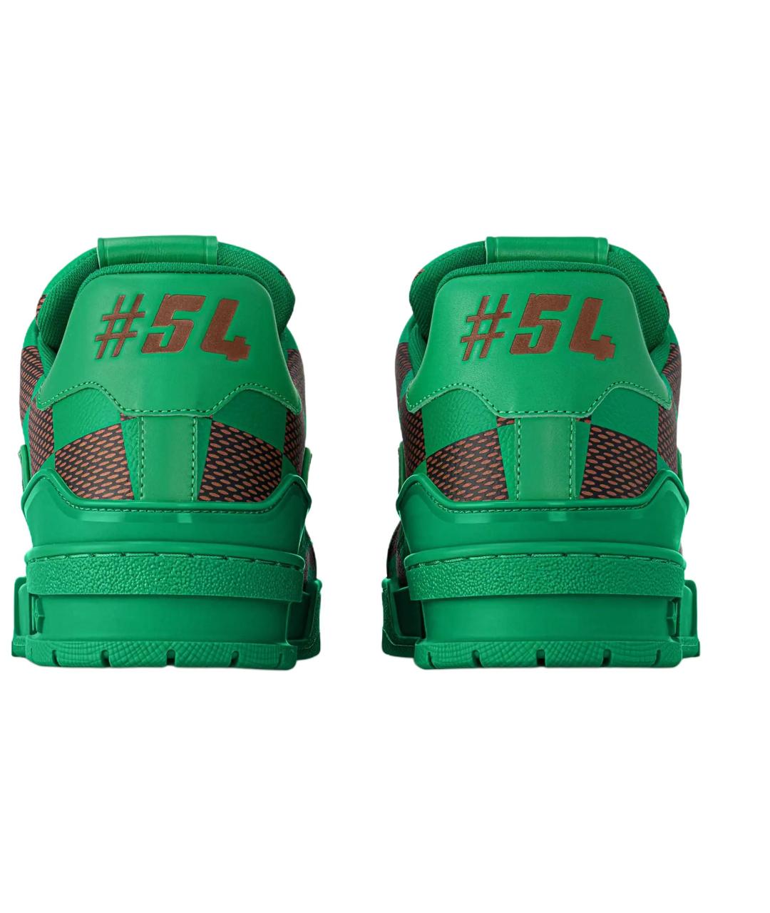 LOUIS VUITTON Зеленые кожаные низкие кроссовки / кеды, фото 5