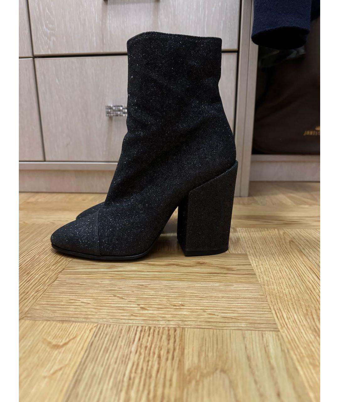 DRIES VAN NOTEN Черные кожаные ботильоны, фото 7