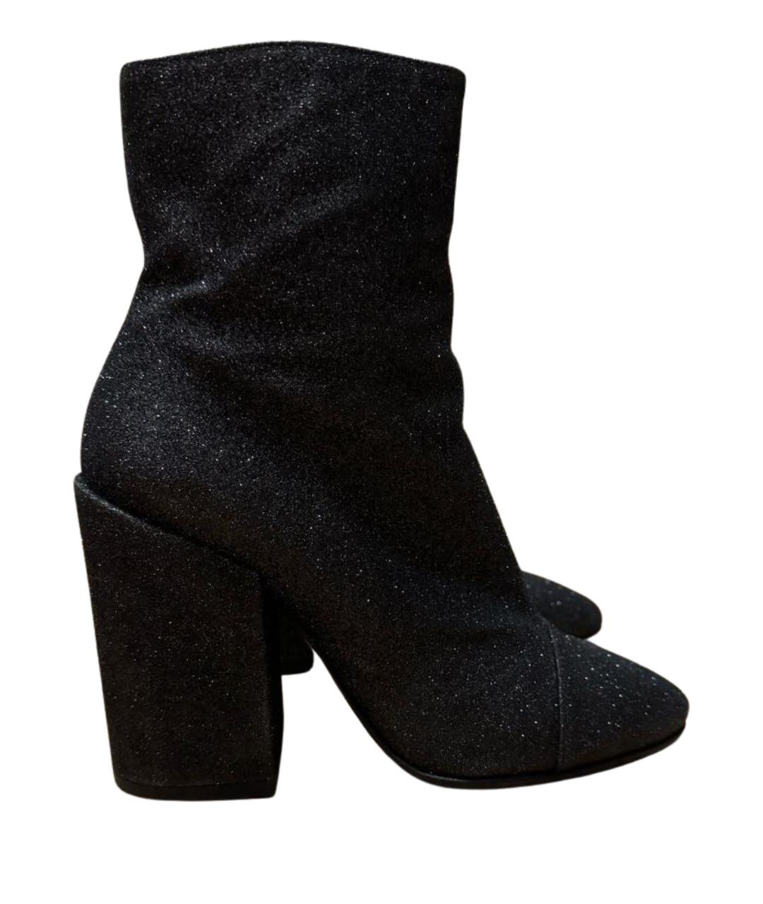 DRIES VAN NOTEN Черные кожаные ботильоны, фото 1