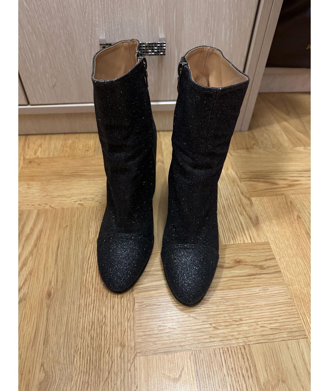 DRIES VAN NOTEN Черные кожаные ботильоны, фото 4