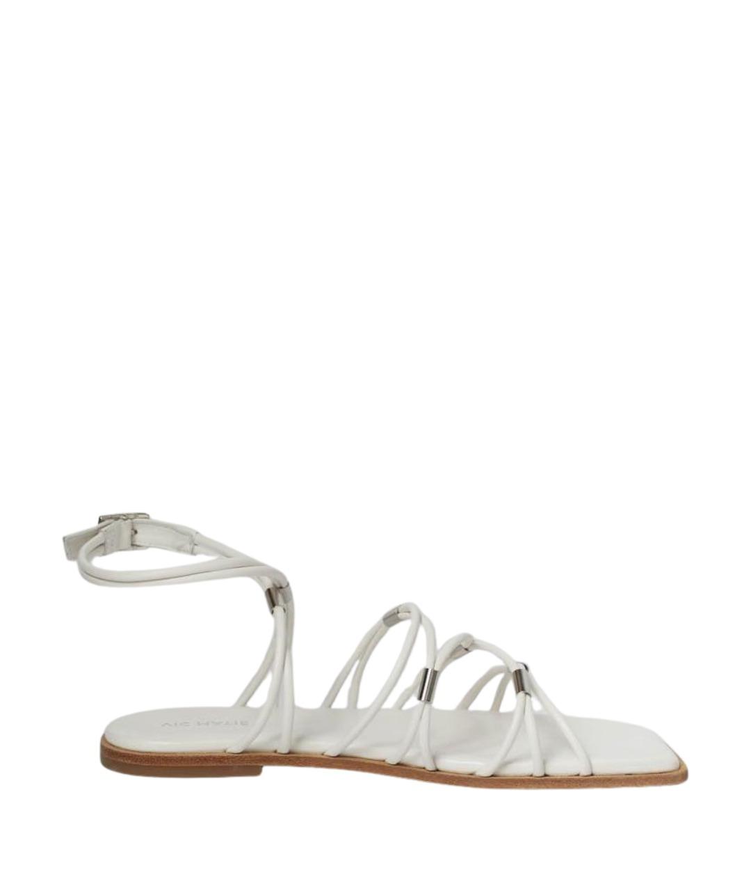 VIC MATIE Белые кожаные сандалии, фото 1