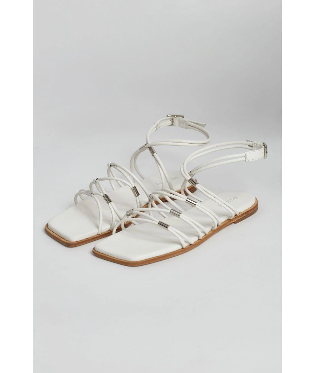 VIC MATIE Белые кожаные сандалии, фото 2