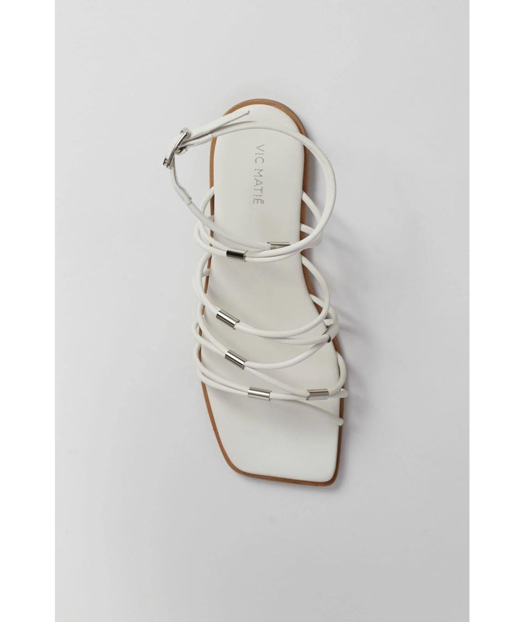 VIC MATIE Белые кожаные сандалии, фото 3