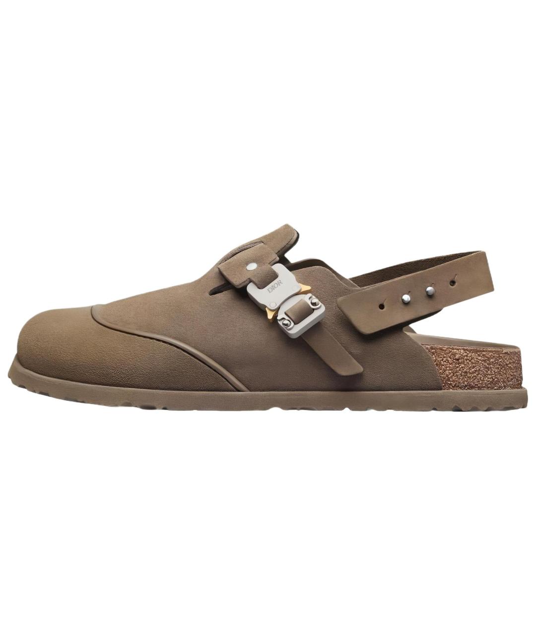 CHRISTIAN DIOR Хаки нубуковые сандалии, фото 2