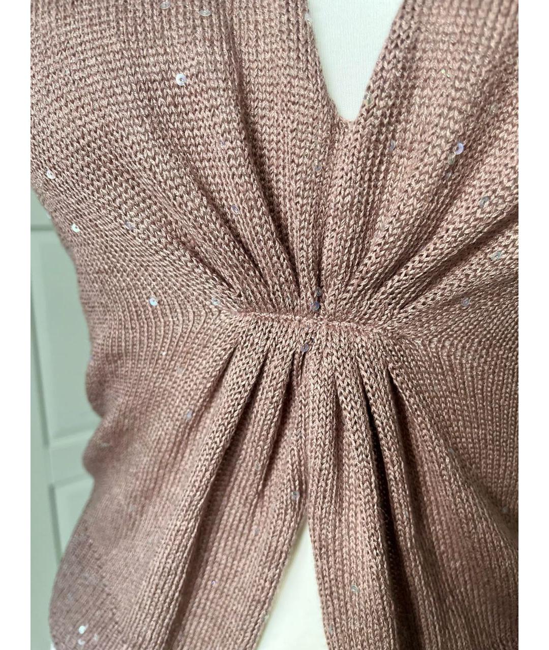 BRUNELLO CUCINELLI Коричневая льняная жилетка, фото 5