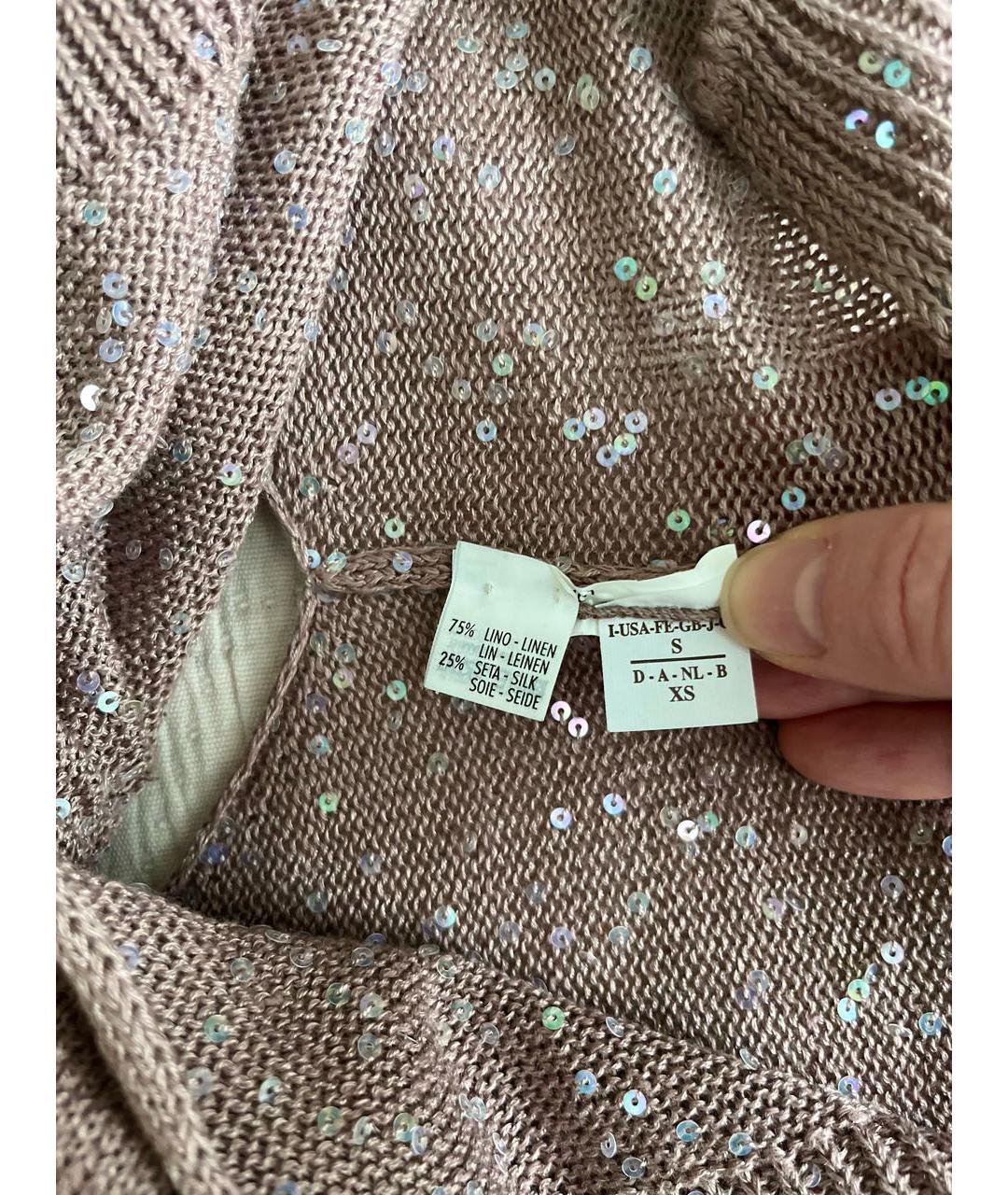 BRUNELLO CUCINELLI Коричневая льняная жилетка, фото 7