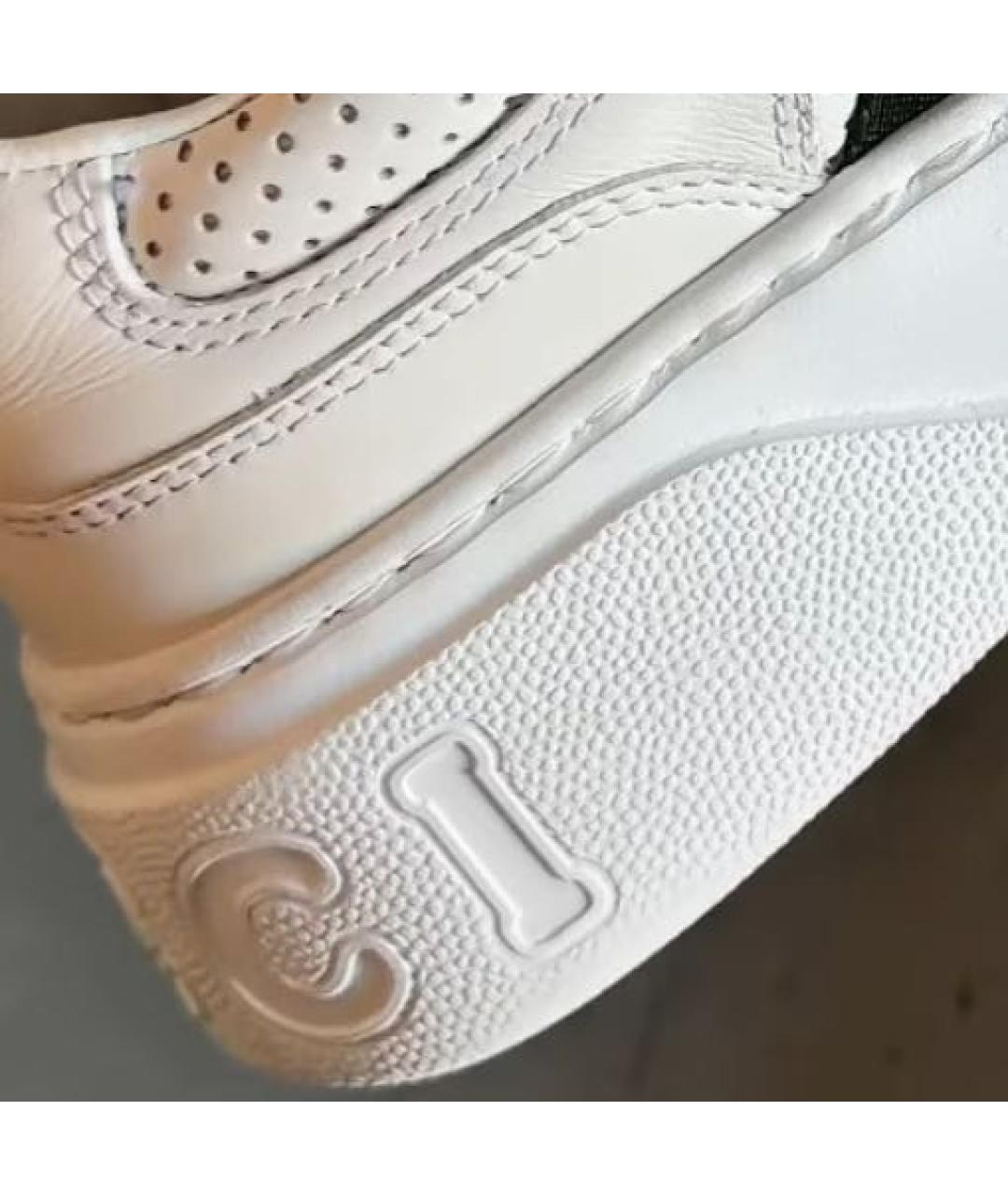 GUCCI Белые кожаные низкие кроссовки / кеды, фото 3