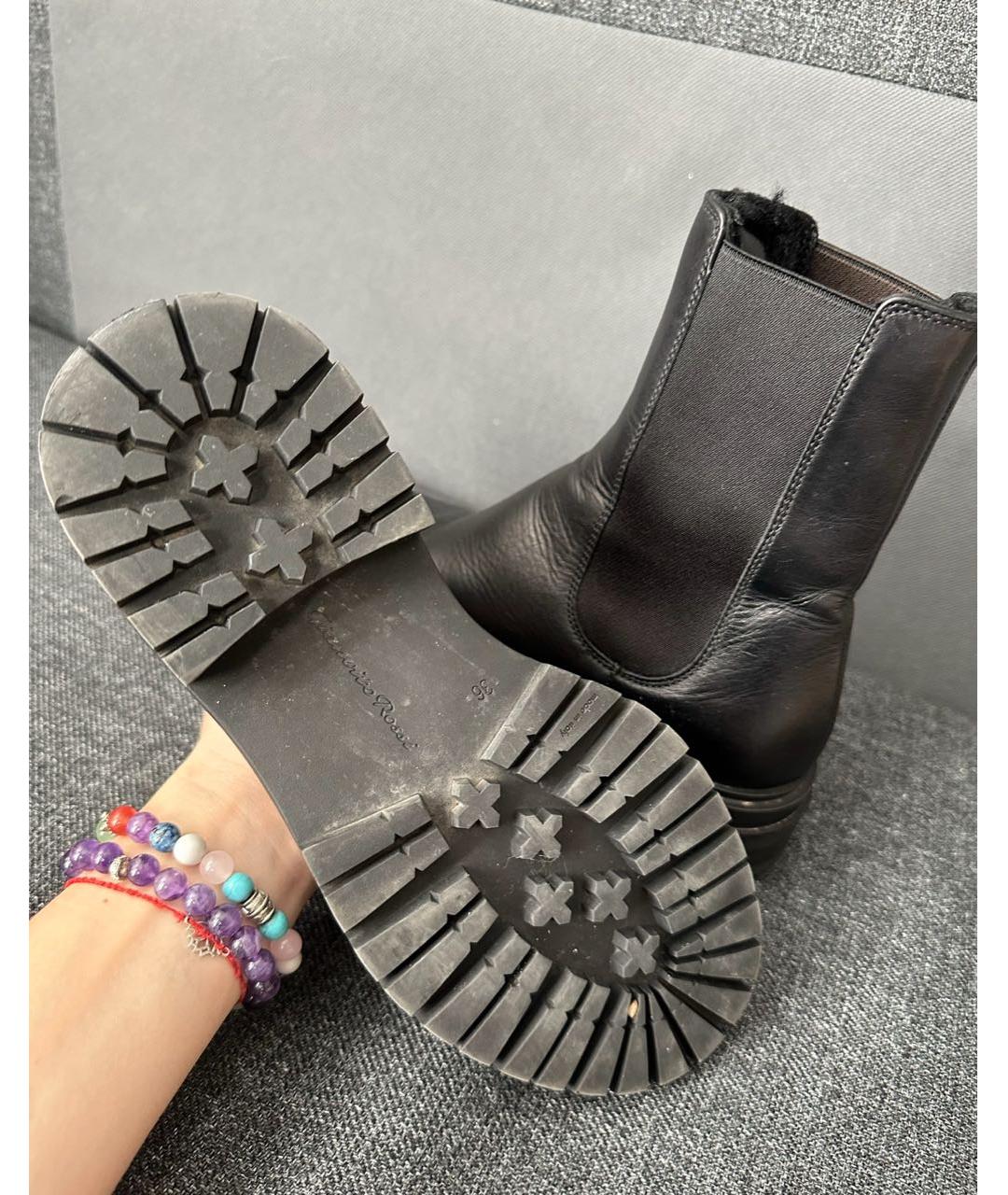 GIANVITO ROSSI Черные кожаные ботинки, фото 4