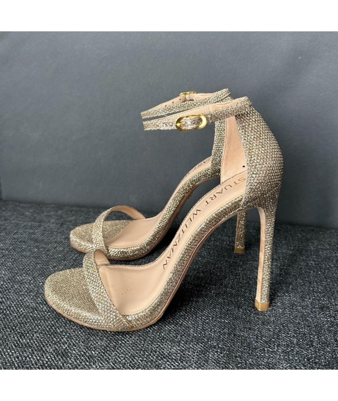STUART WEITZMAN Золотые босоножки, фото 6
